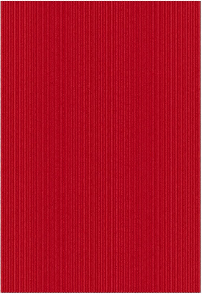 Ottomanson 6'6" x 12' Mud Mat Area Rug Scraper Carpet - Non-Slip, Dirt Trapping for Indoor & Outdoor Use - Ideal for Entryway, Garage, Kitchen, Patio & High-Traffic Areas, Red