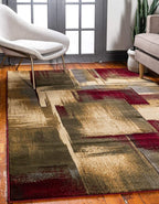 Unique Loom Barista Collection Area Rug - Timor (2' 2" x 3' 1" Rectangle, Multi/ Red)