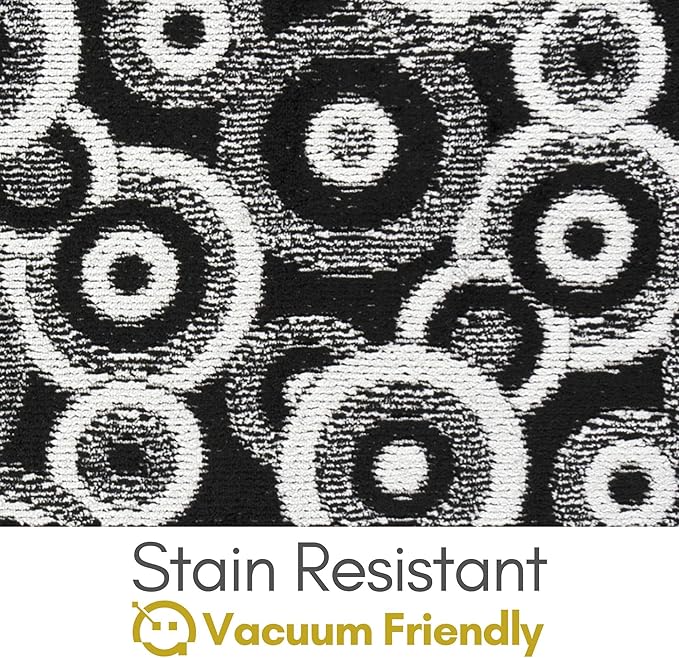 Custom Size Black Hallway Runner Rug | Cut to Length 2'3" x 7' (Runner) | Non-Slip & Machine Washable | REMNAZ