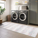 Lahome Moroccan Long Kitchen Rugs Runners 2x8 Rug Runners for Hallways Low-Profile Non Slip Rubber Backed Carpet, Geometric Print Distressed Floor Mat for Entryway Laundry Room Foyer