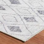 Dash & Albert Chandler Ivory Machine Washable Rug, 6 X 9 Feet, Ivory Geometric Pattern