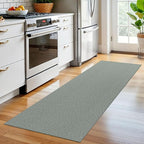 EARTHALL Washable Runner Rug 2x6 Ft Non Slip Runners for Hallways Cotton Rubber Backed Kitchen Runner Braided Indoor Floor Carpet Runners for Entryway, Hallway, Kitchen, Bedroom, Green/Grey