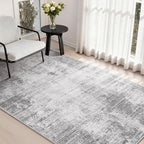 3 x 5 Rug Small Non Slip Machine Washable Rug Distressed Abstract Soft Indoor Carpet Neutral Boho Rug for Bedroom Living Room Entryway Kitchen Bedside, Grey