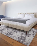 Ophanie 4x6 Tie-Dyed Grey&White Area Rugs for Bedroom Living Room, Fluffy Shag Large Fuzzy Plush Soft Throw Rug, Gray Large Shaggy Floor Big Carpets, Kids Home Decor Aesthetic, Nursery