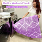 ONASAR Area Rugs for Bedroom Living Room, Washable 4x6 Fluffy Purple and White Throw Rug, Boho Geometric Soft Shaggy Fuzzy Plush Indoor Floor Carpet for Kids Teen Nursery Dorm Home Decor Aesthetic