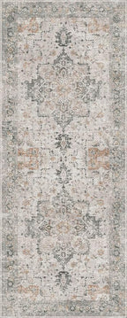 GENIMO Runner Rug 2x6 Non Slip Machine Washable Vintage Hallway Runner Rug, Low PileLightweight Rugs for Entryway, Hallway, Kitchen and Corridor, Light Taupe Brown