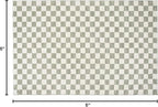 Revival Rugs Gambit 6'7"x9' Checkered Rug Washable Area Rug for Living Room Bedroom - 100% Recycled Oeko-TEX Certified, Medium Pile, Green, Beige
