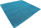 Unique Loom Solid Shag Collection Area Rug (8' Square, Turquoise)