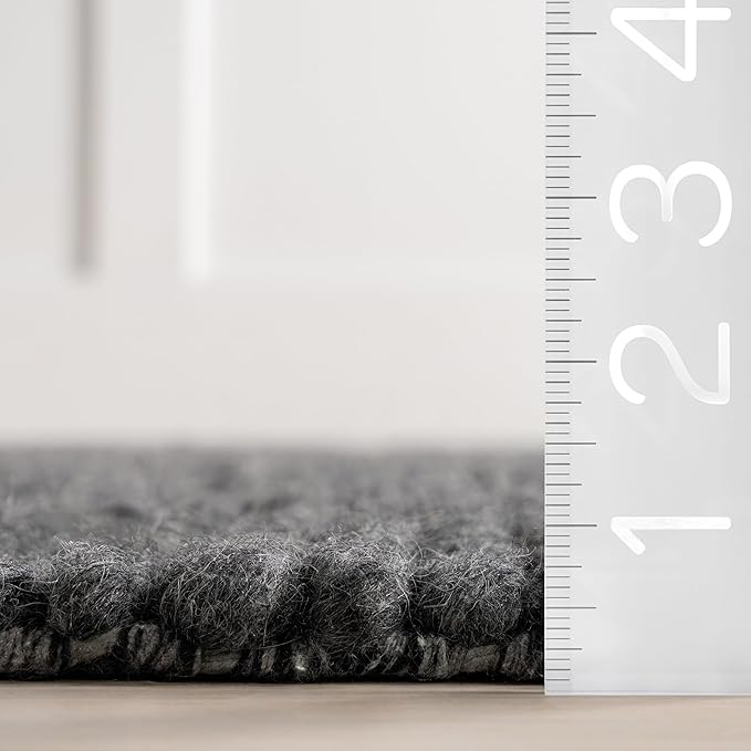 Nuloom Penelope Charcoal, 8'6" x 11'6", Hand-Braided, Wool & Cotton, Soft and Textured, High Traffic, Stain Resistant, Easy Clean, Durable Area Rug for Bedroom, Living Room, Dining, Entryway