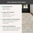 Washable Dining Room Rugs, 7x9 Area Rug for Living Room, Bedroom, Kids Playroom, Low Pile Non-Slip Lightweight & Stain Resistance - Light Beige Blue Oriental Vintage Design
