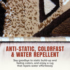 YHSF South West Native American Area Rug C318 - Easy Clean, Thick, Soft, Durable Native Tribal American Indian Inspired Rug for Bedroom/Living Room and more - Ivory, 3 Feet 10 Inches x 5 Feet 2 Inches