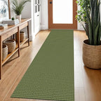 Braided Runner Rug 2x7 Ft Washable Runners for Hallways Non Slip Rubber Backed Kitchen Runners Cotton Entryway Runner Indoor, Woven Floor Carpet for Hall Kitchen Bedroom, Green