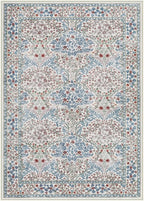 Lahome Floral Washable Area Rugs 5x7, Soft Beige Rugs for Living Room Bedroom, Boho Non Slip Low Pile Forest Design Large Throw Carpet for Farmhouse Dining Room Nursery, Beige/Blue
