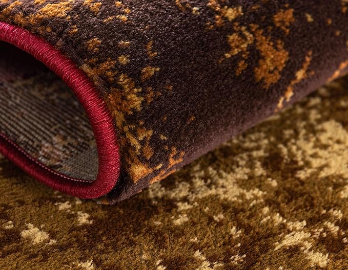Unique Loom Barista Collection Area Rug - Kouillou (9' x 12' Rectangle, Multi/ Brown)
