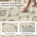 Ivory Brown 5x7 Area Rug Washable Living Room Moroccan Shag Carpet Non Slip Soft Neutral Boho Plush Pile Large Throw Rug for Kitchen Office Dining Room Bedroom Laundry