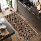 Brown Black Geometric Diamond Pattern Hallway Runner Rug - 4x12ft Soft Washable Rug, Corridor & Foyer High-Traffic Area Rugs, Durable Non-Slip Mat, Ethnic Southwestern Style Home Decor