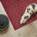 PURRUGS Easy Care Area Rug 4ft x 6ft, Non-Slip Machine Washable Entry Rug, Dog Door Mat, Stain Resistant Accent Rug for Hallway, Bedroom, Living Room and Mudroom, Cherry Red