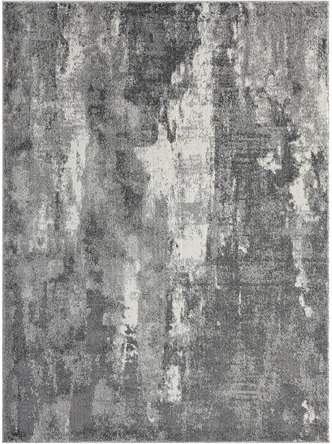 LUXE WEAVERS Euston Collection 7681 Dark Grey 2x3 Modern Abstract Area Rug
