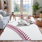 Soft Baseball Rugs for Bedroom, Machine Washable, Cute Bedside Boys Area Rug for Kids Toddlers Teens, Baseballs Lovers Home Decor Indoor Carpet for Living Room, Dorms, Nursery 4x5 Ft