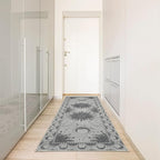 Ambesonne Sun and Moon Decorative Rug, Bohemian Artwork Design of Crescent Solar Ornament Esoteric Stars Ornaments, Quality Carpet for Bedroom Dorm and Living Room, 2' 5" x 7' 5", Dimgray