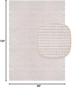 Beverly Rug Easy Jute Off White Rug 8x10 Solid Washable Durable Outdoor Indoor Area Rugs for Living Dining Room Patio Office Stain Resistant Non Shedding Casual Indoor Outside Carpet 8 x 10 Off-White