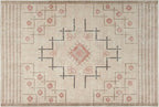 Revival Rugs Funk 6'x9' Zero-Shedding Area Rug for Living Room Bedroom - Oeko-TEX Certified, Low Pile, Spot Clean, Beige, Cream