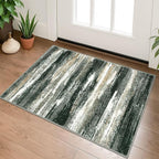 Modern Abstract Entryway Rug Indoor 2x3 Washable Rug Non-Slip Soft Small Area Rug Forest Green Kitchen Mats Thin Print Faux Wool Floor Carpet Throw Rugs for Entrance Bedroom