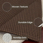 IOHOUZE Washable Runner Rug 3x8 Non Slip Rubber Backed Wide Hallway Runner Entryway Runner Indoor, Kitchen Rugs Woven Floor Carpet for Hall Entrance Bedroom, Brown