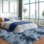 Extra Large Plush Rug High Pile Fluffy Rug for Living Room, Big Plush Non-Skid Shag Carpet, Soft Shaggy Rugs for Bedroom Indoor Modern Home Decor Tie Dye Camel 10x14ft