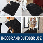 OLANLY Door Mats Indoor, Non-Slip, Absorbent, Dirt Resist, Entrance Washable Mat, Low-Profile Inside Entry Doormat for Entryway (32x20 inches, Black)