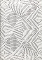 Antep Rugs Palafito 5x7 Geometric Shag Diamond High-Low Pile Textured Indoor Area Rug (Gray, 5'3" x 7'6")