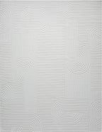 Annabel Modern Geometric Area Rug for Living Room, 8x10 Contemporary Arched Cream Neutral Rug, Stain Resistant Non-Shedding Carpet for Bedroom, Dining Room or Kitchen (8' x 10', Cream)