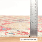 Dash and Albert Pali Machine Washable Area Rug - 5' x 8' Multicolor - Geometric Accent Rug - Anti-Slip Backing, Lightweight, Machine Washable, High Traffic Areas Kitchen, Mudroom, Laundry Room