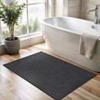 CAMILSON Modern Dark Gray Non Slip Door Mat Rug 2x3 Ultra Soft High Pile Entryway Rugs Non Skid Rubber Backing Durable & Easy to Clean Carpet for Kitchen Bathroom Indoor Use (2 x 3 Dark Gray)