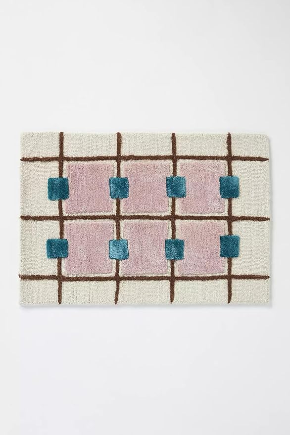 Greer Wool Area Rug - Chic Hand-Tufted Mauve, Blue, and Beige Design for Stylish Home Decor (5x7 Ft)