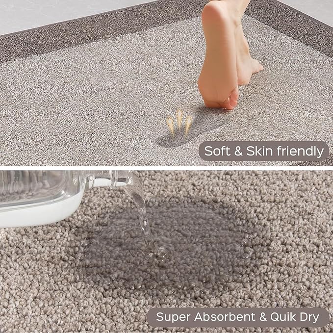 Machine Washable Runner Rug 32" x 96", Non Slip Kitchen Mat for Floor, Absorbent Entryway Rug for Kitchen, Bedroom, Living Room, Hallway, Door (Roll Packing)