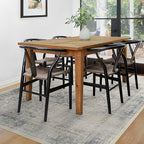RUGGABLE Washable Vintage Area Rug – Kamran Blue Quartz 6x9, Stain-Resistant, Non-Slip – Medium Machine Washable Rugs for Living Room, Bedroom, Hallway, Entryway & Office–with Cushioned Pad