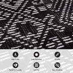 Rugshop Boho Black Tribal Area Rug Modern Indoor Carpet for Living Room, Bedroom, or Entryway – Non-Shedding, Low Pile Geometric Design 2' 3" x 12'
