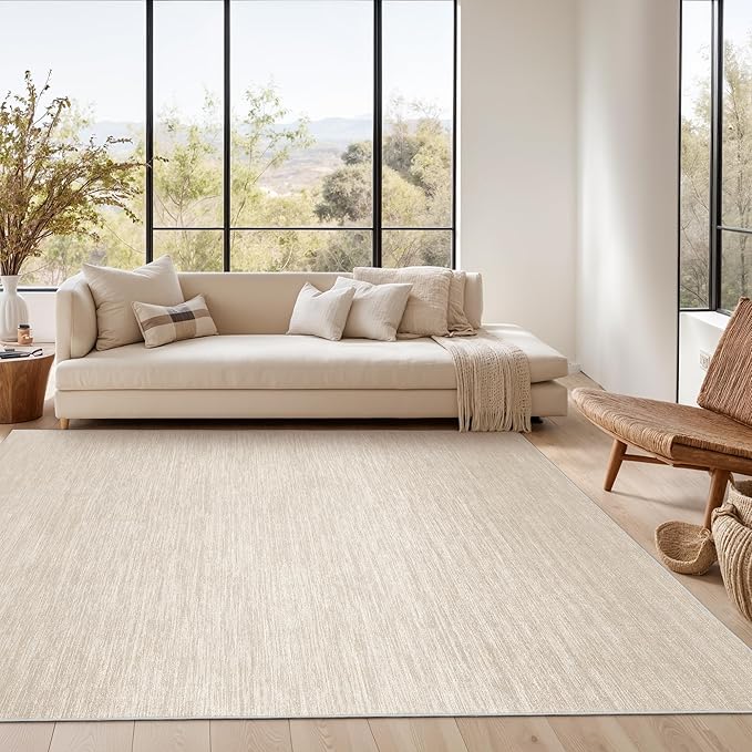 Valenrug Washable Rug 6x9 - Stain Resistant 6x9 Area Rugs for Living Room, Non Slip Backing Rugs for Bedroom, Folable Gradient Printed Machine Washable Area Rug (6'x9', Brown)