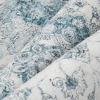 Blue Runner Rug 2x6 Washable Vintage Carpet for Hallway Kitchen Soft Retro Low Pile Thin Indoor Runner Non Slip Oriental Medallion Long Throw Rug for Bathroom Bedroom Laundry Dining Room