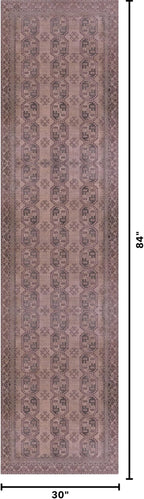 Kuden 2'6"x7' Runner Rug, Machine Washable Area Rug with Non-Slip Backing, Vintage Style, Soft, Easy Clean, Low Pile Rug for Hallway, Entryway, Kitchen, Bedroom