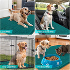 OLANLY Dog Door Mat for Muddy Paws 44x24, Absorbs Moisture and Dirt, Absorbent Non-Slip Washable Doormat, Quick Dry Chenille Mud Mat for Dogs, Entry Indoor Entryway Carpet for Inside Floor, Lake Blue