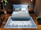 Bloom Rugs Caria Washable Non-Slip 3x5 Rug - Navy Blue Traditional Bordered Area Rug for Living Room, Bedroom, Dining Room, and Kitchen - Exact Size: 3' x 5'