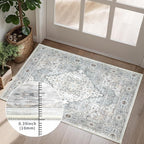 Area Rug 5×7 Washable Rugs for Bedroom, Vintage Floral Rug Soft Non Slip Stain Resistant Carpet for Living Room Dinning Room Kitchen Home Office Blue Green Multi