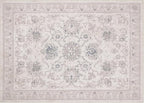 Phantoscope Washable Area Rug 5'x7' Non-Slip, Vintage Neutral Rugs for Living Room, Bedroom, Dining Room, Distressed Boho Floral Medallion Pattern, Low-Pile Foldable Floor Carpet, Cream Beige/Neutral