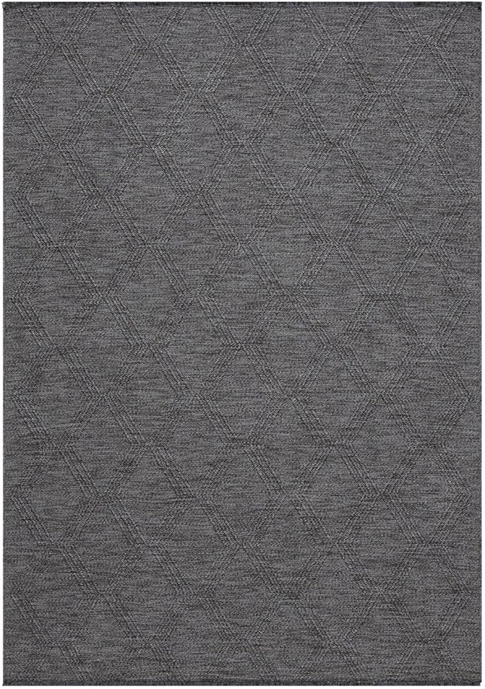 LUXE WEAVERS Modern Farmhouse Smoke 8x10 Washable Area Rug, Anti-Slip Diamond Pattern Carpet