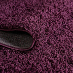 Unique Loom Solid Shag Collection Area Rug (5' 1" x 8' Oval, Eggplant Purple)