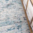 Rugs.com Leipzig Collection Area Rug – 7X10 Blue Low-Pile Rug Perfect for Bedrooms, Dining Rooms, Living Rooms