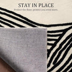 YIHOUSE 5×7Ft Area Rugs, Abstract Washable Rug, Modern Black and White Rug for Bedroom Living Room Dining Room Office Playroom Nursery, Nonslip Throw Non-Shedding Thin Contemporary Striped Rugs