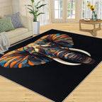 Indian Gods Rugs for Bedroom - 3x4 Area Rug - Ganesha Rugs for Living Room, Abstract 3D Ganesha Rug, Non-Slip Washable Home Decor Carpet